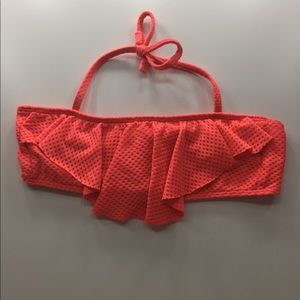 Cute hot pink bikini ruffle top that ties in back